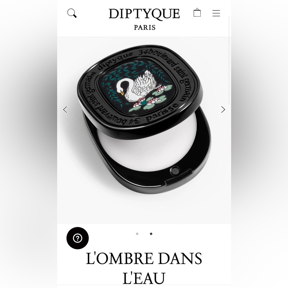 Diptyque L’ombre dans l’eau refillable solid perfume